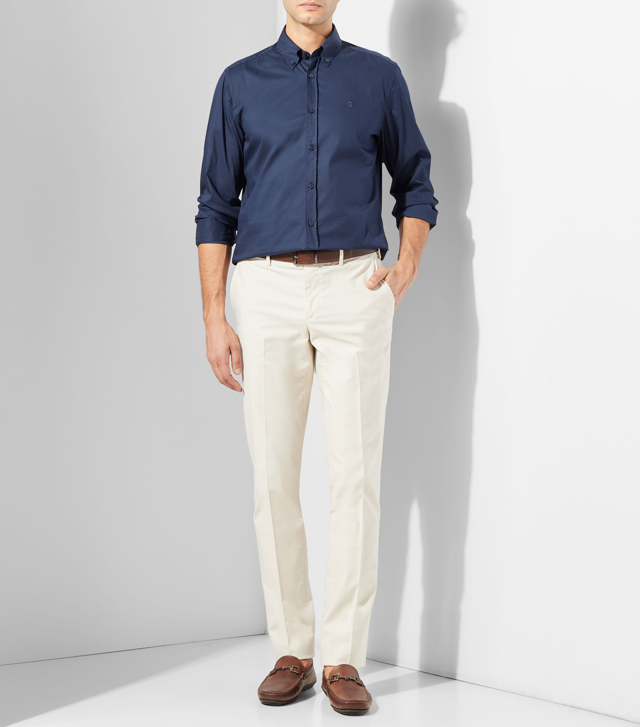 Camisa lisa manga larga Hombre